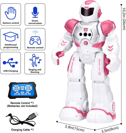 KingsDragon Robots Toy for Kids, RC Gesture Sensing Toy, Interactive Walking Singing Dancing Robot Birthday Presents for Boys Girls Age 6 7 8 9 Years Old