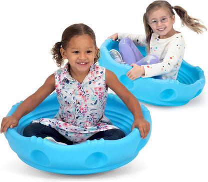 Simplay3 Two Sided Rock Around Wobble Disk and Climbing Dome for Toddlers and Kids - Rocking and Climbing - Indoor/Outdoor - Yellow/Green, Made in USA (1 Pack)