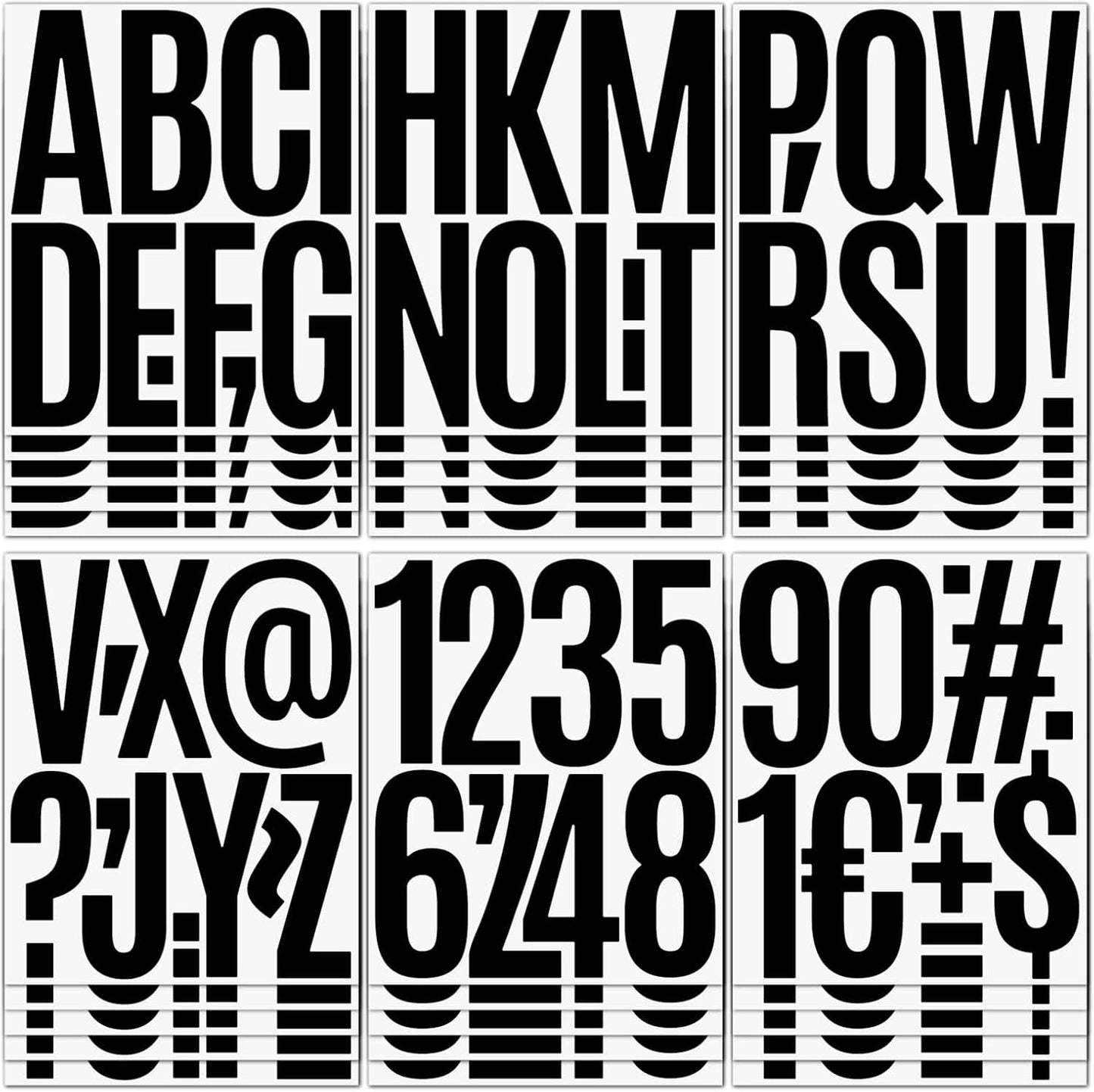 480 Pcs Waterproof 3" Vinyl Alphabet & Number Stickers - Self-Adhesive for Mailboxes, Windows, Doors, Signs, Vehicles & More, Black