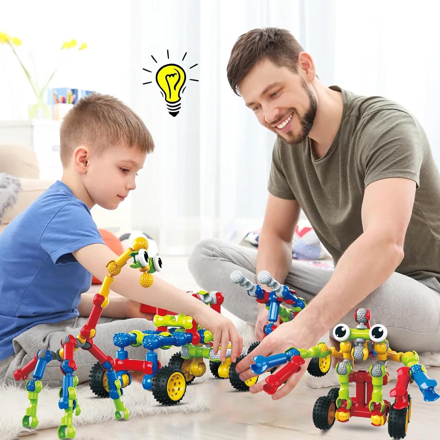Huaker Stem Building Toys for 3 4 5 6 7 8 Year Old Boys Girls Kids,180 Pieces Building Blocks Educational Learning Toys with Large Storage Box,Ideal Christmas Birthday Gifts