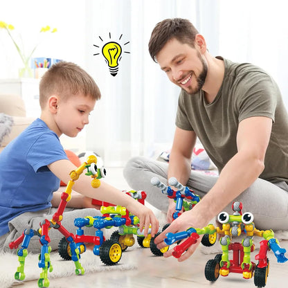 Huaker Stem Building Toys for 3 4 5 6 7 8 Year Old Boys Girls Kids,180 Pieces Building Blocks Educational Learning Toys with Large Storage Box,Ideal Christmas Birthday Gifts