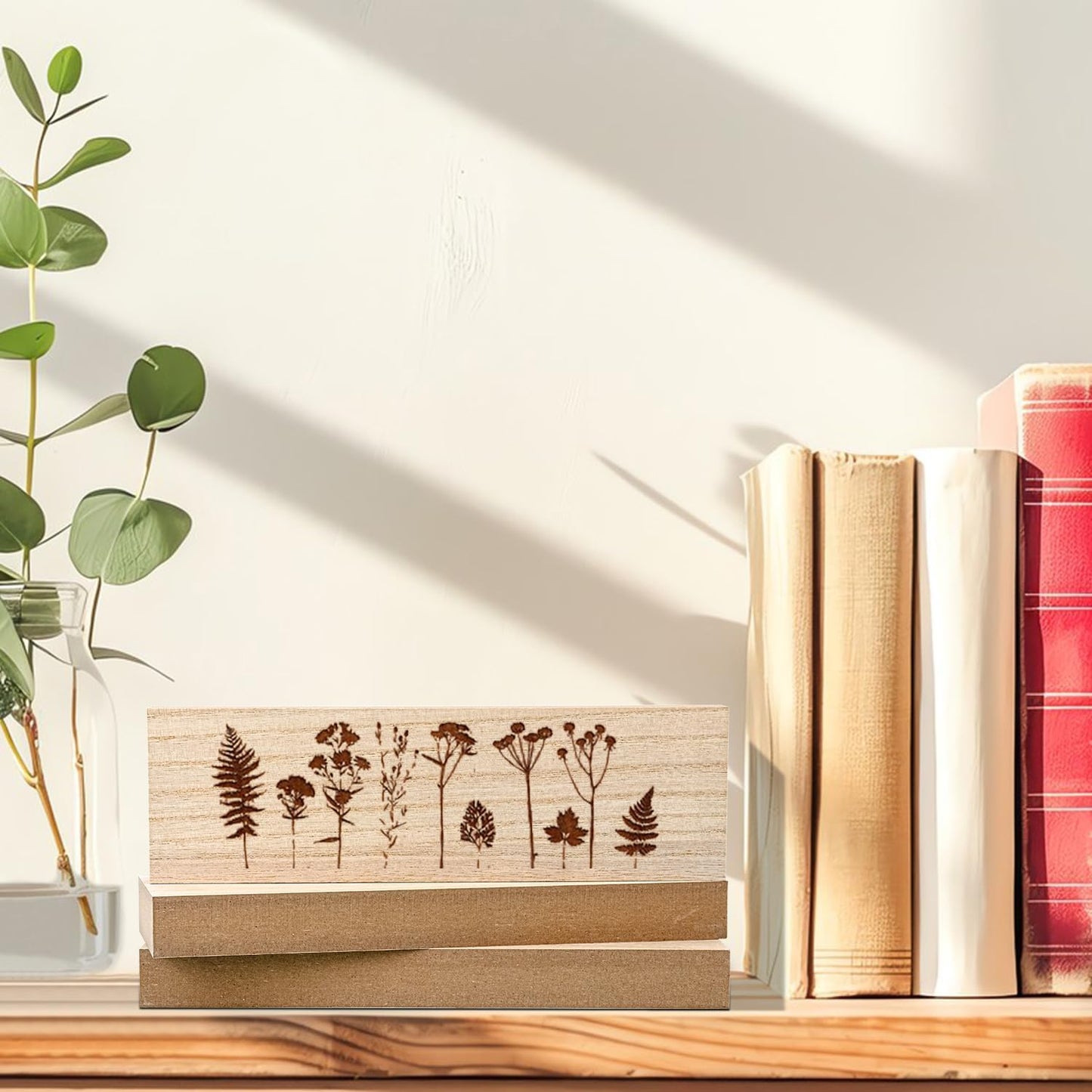 10 Pack Unfinished MDF Wood Rectangle Blocks, 3 x 10 Inch Wooden Blocks for Crafts, DIY Projects, and Custom Decor