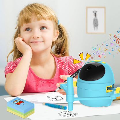 Drawing Robot for Kids with 150 Learning Cards and 17 Colorful Pens, Voice Interactive Educational Smart Art Painting Machine, Step-by-Step Drawing Guidance for Boys Girls Early Learning & STEM Toys
