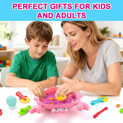 Carolart Pet Sensory bin,Dog and Cat Sandbox for Kids,Kids Play Sand Kit,Pet Play Set with Sensory Sand,Pet Care Play Set,Role Pretend Play Beach Toy Birthday Gift for Girls Boys 3 4 5 6 Years Old