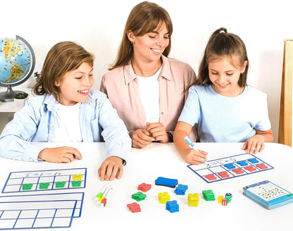 130 PCS Jumbo Magnetic Ten Frames Activity Set with Counting Bears, Math Manipulatives for Kindergarten, PreK, Preschool, Counting Bears Class Set, Math Counters Games for Kids, Homeschool Supplies