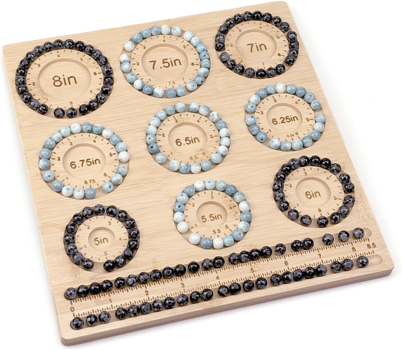 Petoysoso Bead Boards for Jewelry Making, Bamboo Beading Board for Jewelry Bracelet Making, Bracelet Bead Board, Bracelet Bead Board for Bracelet, Jewelry Making Supplies,Bead Tray 5" to 8"