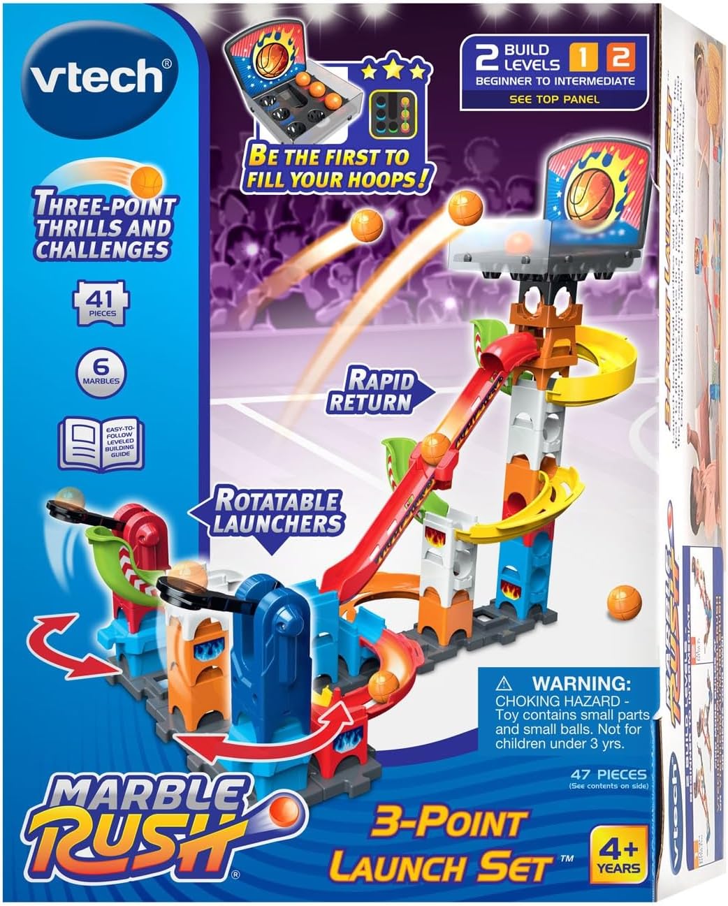 VTech Marble Rush 3-Point Launch Set with Mini Basketball Hoop