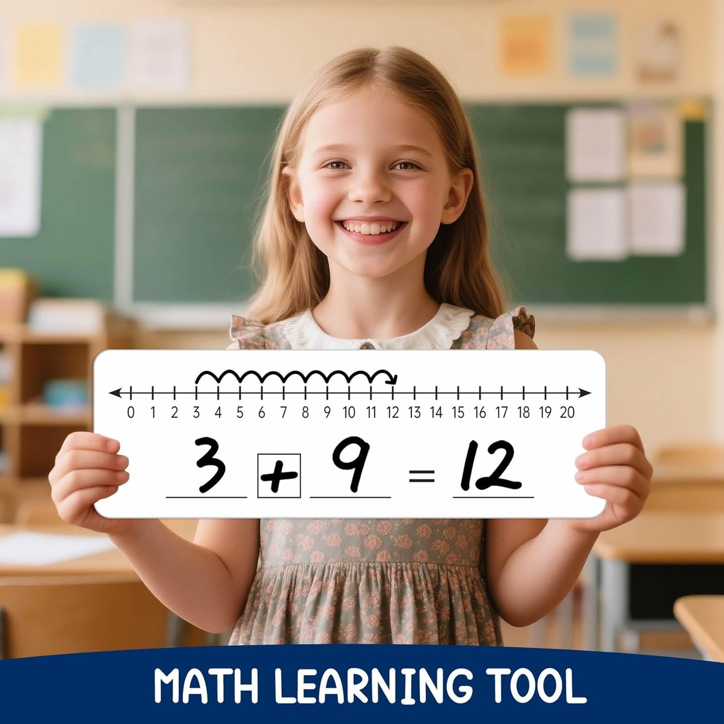 10 Pcs Number Line Dry Erase Boards Cards, Double Sided Writable and Erasable Board 0-10 on One Side 0-20 on Other Side Math Teaching Homeschool Supplies for Students, Classroom Must Haves (4” x 12”)