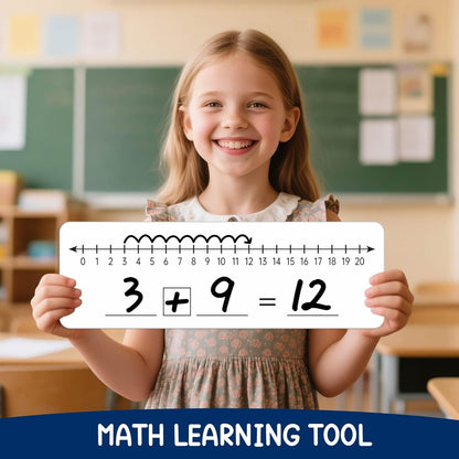 10 Pcs Number Line Dry Erase Boards Cards, Double Sided Writable and Erasable Board 0-10 on One Side 0-20 on Other Side Math Teaching Homeschool Supplies for Students, Classroom Must Haves (4” x 12”)