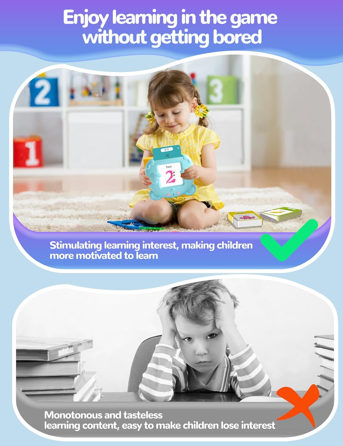 Spanish & English Talking Flash Cards for Toddlers, 510 Sight Words Bilingual Learning Toys for Children, Autism Pocket Speech Therapy Toys, Español Vocabulary Educational Flashcards