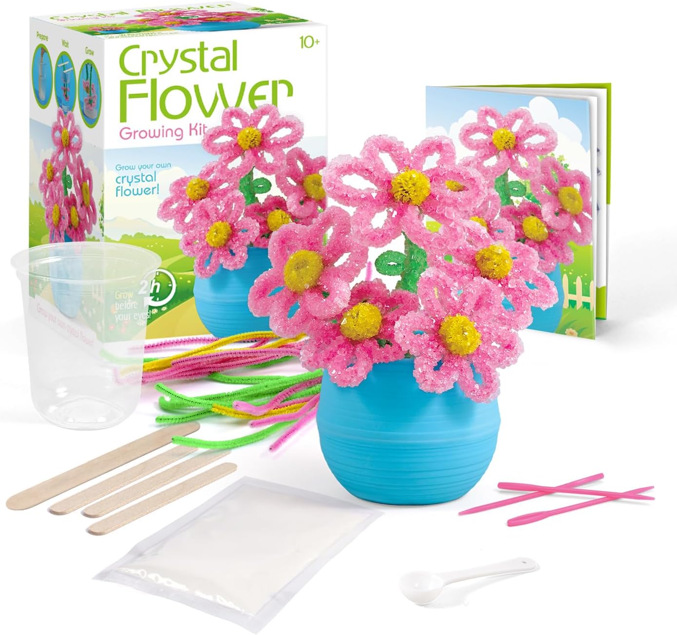 Crystal Flower Growing Kit - Crafts for Girls Ages 6-8 - Create Flowers Crystals Science Experiment Kit - STEM Educational Toys Gifts for 6+