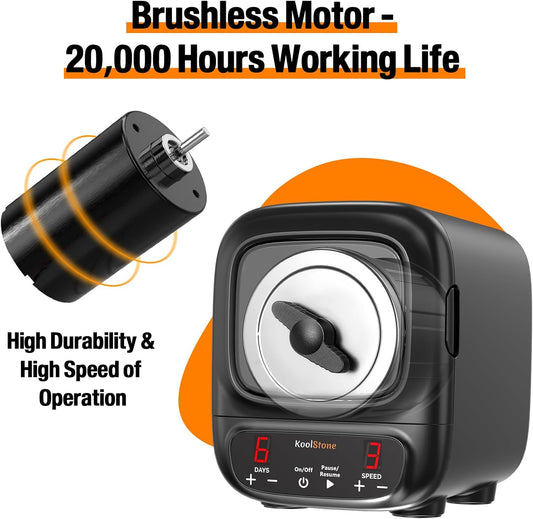 C1 Pro Max Professional Rock Tumbler Kit - Large 3LB Capacity & Brushless Motor, Up to 6X More Noise Cancelling, Ultra Quiet Rotary Polisher with Full Accessories, Ideal for Adults Kids