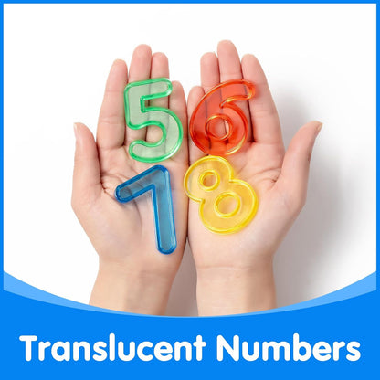 66 Pcs Translucent Letters and Numbers – Light Table Toys, Manipulatives and Accessories for Enhanced Learning & Fun