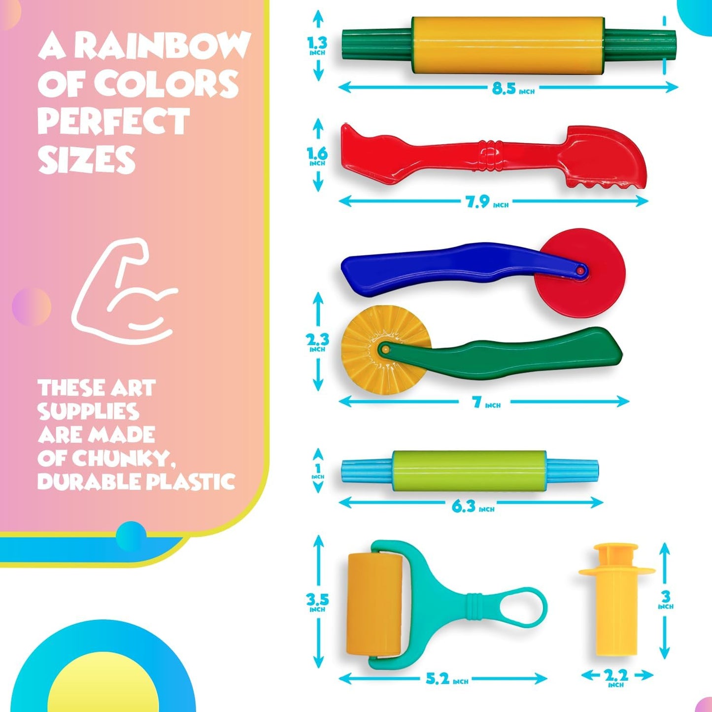 DIMROM Clay and Play Dough Tools 12 Piece Set - Ages 3 & Up (12pcs)