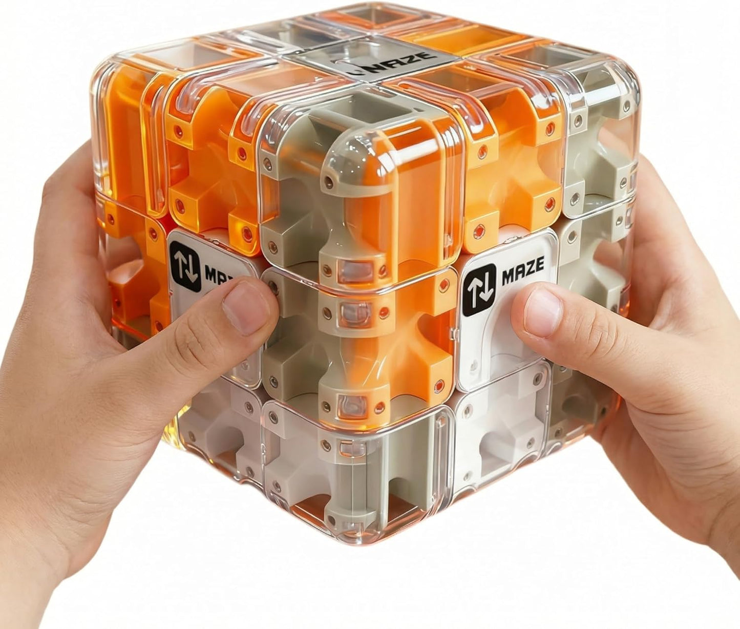 3D Rolling Ball Maze Cube & Marble Maze Puzzle - Large Labyrinth Brain Teaser Toy for Kids Ages 4-8, 8-12 & Adults. Challenging 3D Puzzle Game. Best Travel Birthday Gift (Blue)