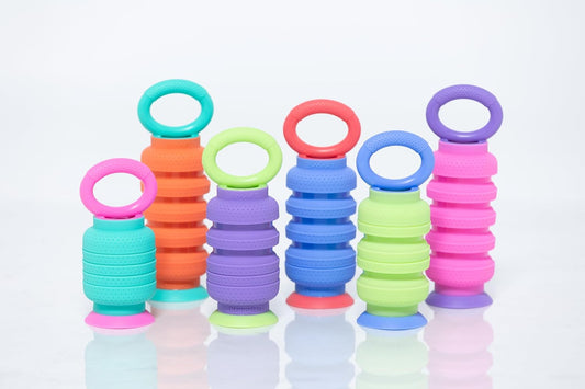 KRUMPLES Plungy Blue Sensory Suction Toy for Ages 10M+ | BPA-Free Silicone Fidget | Promotes Fine Motor Skills | Dishwasher Safe | Ideal Baby and Toddler Gift | Fun for All Ages