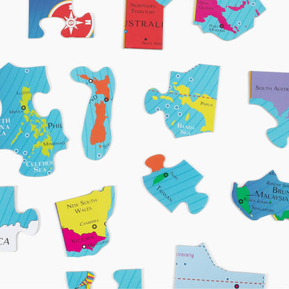 GeoToys GeoPuzzle, World Jigsaw Puzzles, 68 Pc Geography Game & Map Puzzle, Educational Games & Kids Learning Activities, Puzzle Gifts for Children Ages 6-9, Fun Learning Toys for Kids