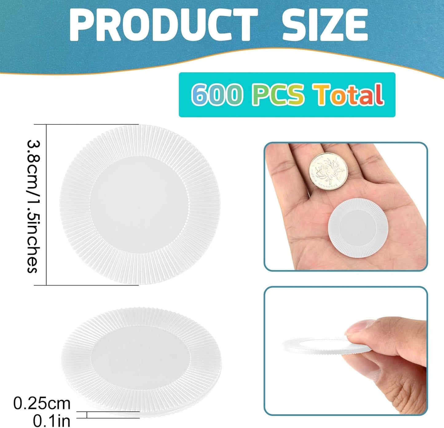 Coopay 600 Pieces Plastic Poker Chips Bingo Chip Bulk Learning Counters Disks Poker Card Game Counting Markers for Math Practice, Game Tokens and Teaching Rewards, 38 mm/ 1.5 Inches (Yellow)
