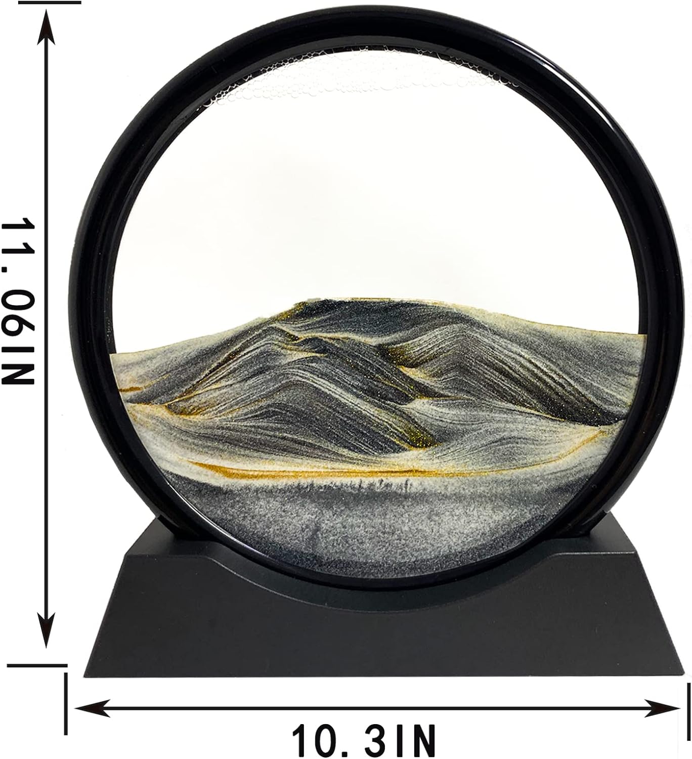 SANDCLE Moving Sand Art Liquid Motion - Moving Sand Art Picture Decor 3D Deep Sea Sandscape, Round Glass Frame Display Flowing Sand Relaxing Toy for Desktop Home Office Work Decoration(Blue, 12")
