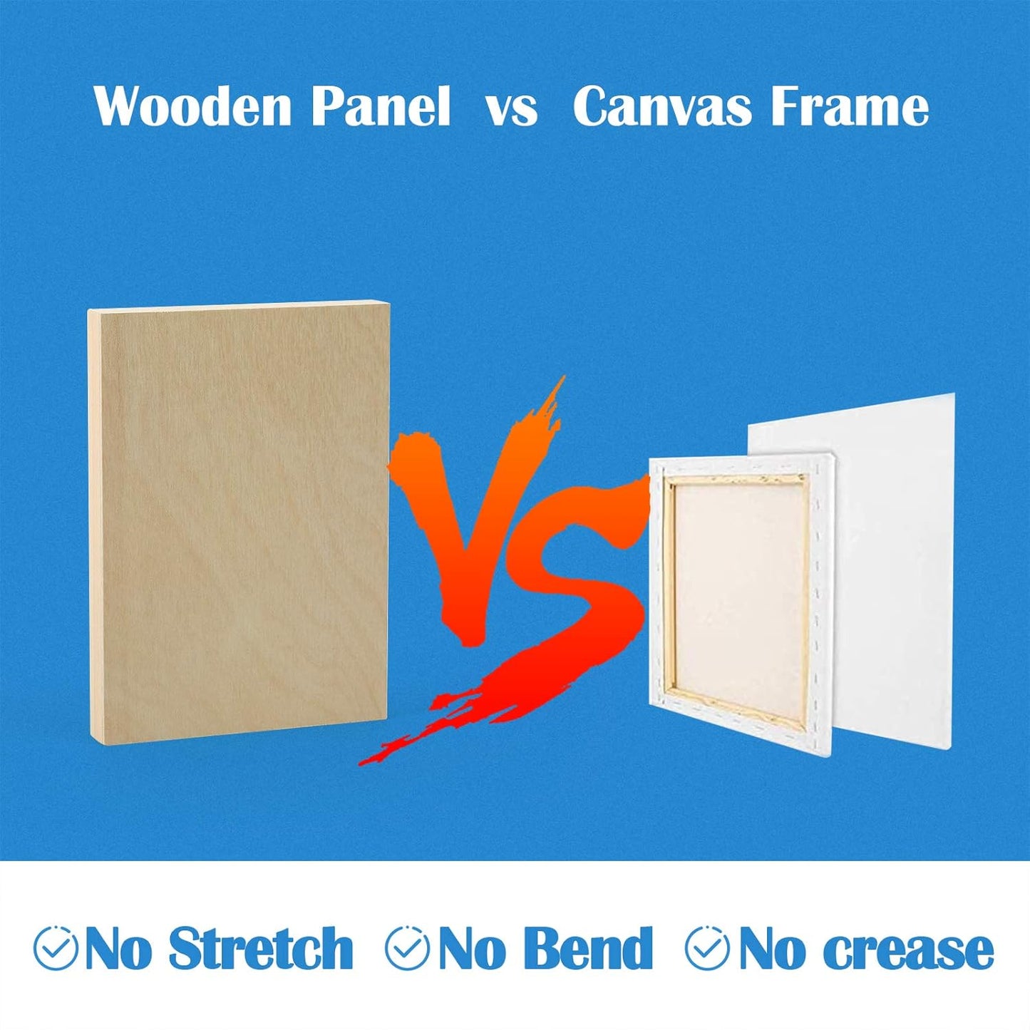 Falling in Art Unfinished Birch Wood Canvas Panels Kit, 4 Pack of 8x10’’ Studio 3/4’’ Deep Cradle Boards for Pouring Art, Crafts, Painting, and More