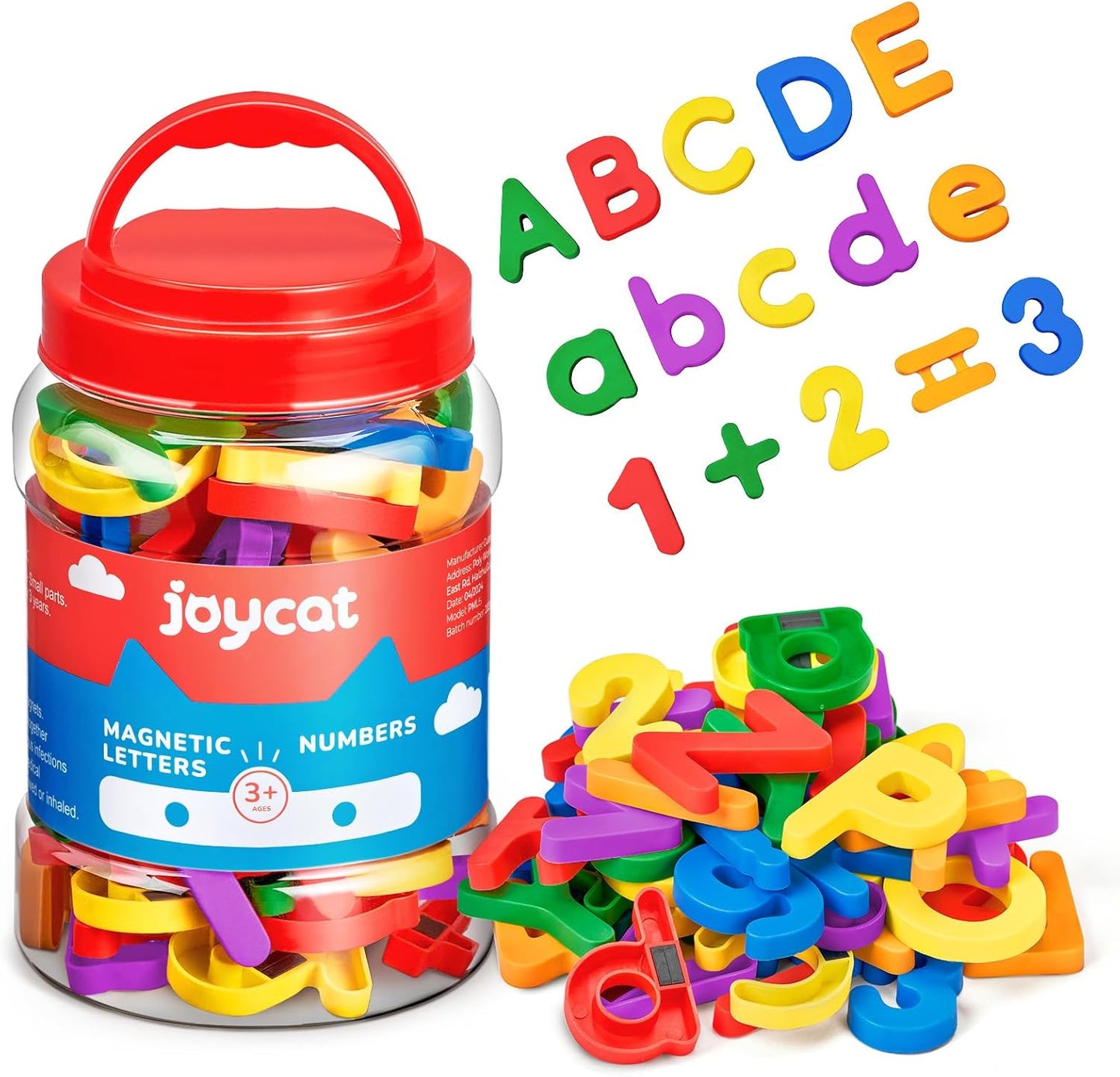 JoyCat 78 Pieces Magnetic Letters Numbers Alphabet Fridge Magnets ABC 123 Preschool Educational Learning Plastic Colorful Toy Set Uppercase Lowercase Math Symbols for Toddlers Kids 3+