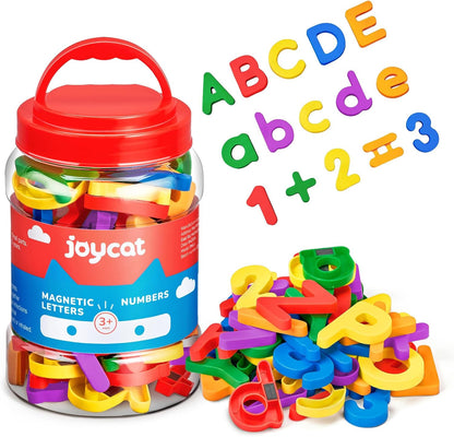 JoyCat 78 Pieces Magnetic Letters Numbers Alphabet Fridge Magnets ABC 123 Preschool Educational Learning Plastic Colorful Toy Set Uppercase Lowercase Math Symbols for Toddlers Kids 3+