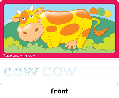 School Zone Three-Letter Words Write & Reuse Learning Cards: 32 Interactive Flash Cards, Preschool, Kindergarten, Letter & Word Recognition, Printing, Wipe Clean, Includes Dry Erase Marker