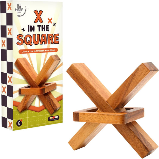 BSIRI Wooden Brain Teasers for Adults Logic Games Gift Puzzle and Mind Teasers for Senior of the Cross Out Tricky Games Wood IQ Puzzles Challenging to Open Trick Lock