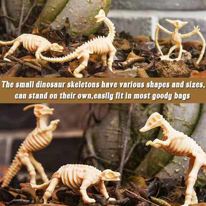 60 Pack Dinosaur Fossil Skeletons,Plastic Figures Dino Bones,Dinosaur Skeleton Toys for Dino Sand Dig,Science Play,Party Favor,12 Styles