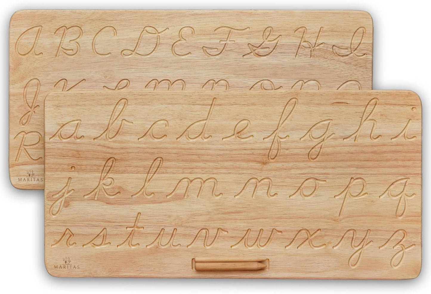 Cursive Alphabet Tracing Board Montessori Toys for 3 Year Old up-Reversible Uppercase and Lowercase-Homeschool Supplies and Preschool Toys-Letter Tracing Learn to Write