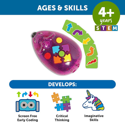 Learning Resources Rechargeable Code & Go Robot Mouse, Rechargeable Robot Toy, STEM Programming for kids, Early Coding for Kids 5-7