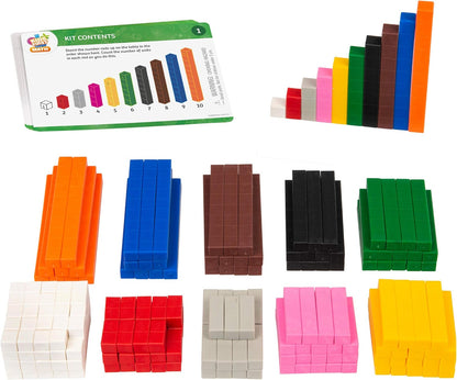 Kids First Math: Number Rods Math Kit w/Activity Cards | Develop Skills in Counting, Sorting, Sequencing, Graphing, Measuring & More | Visual Hands-on Math for at-Home or Classroom Learning, Ages 3+