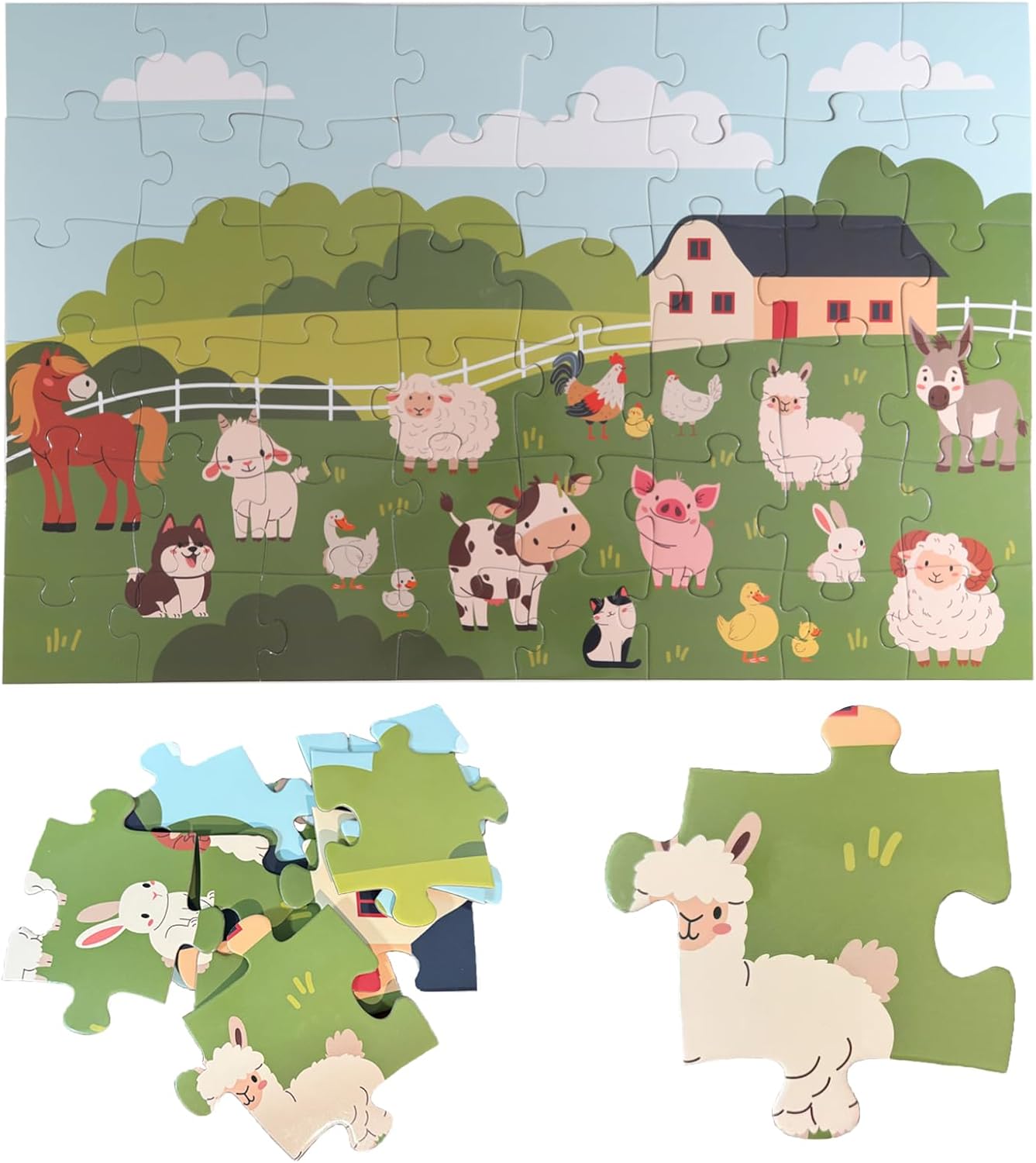 Jumbo Floor Puzzle for Kids, Large Jigsaw Puzzles 48 Piece with Box for Kids Ages 3-5,Preschool Learning & Education Toys, Gifts for 4-8 Year Old Boys and Girls(Jungle Animals)
