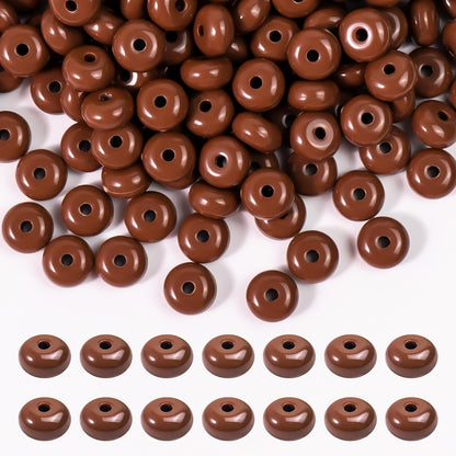 500PCS 8mm Acrylic Lentil Beads, White Abacus Beads Loose Beads for Crafts, Acrylic Spacer Beads for Jewelry Bracelet Necklace Making, Beads for Pens Charms Crafts, Small