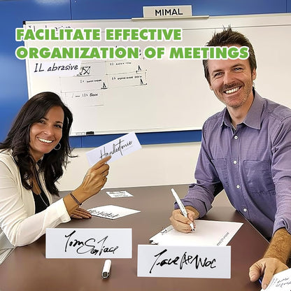 24 Pcs Dry Erase Name Tent Cards for Table, Reusable Name Cards 8.75" x 3" Desk Name Tents Sets with Dry Erase Markers and Erasers, Facilitate Effective Organization of Meetings and Classes