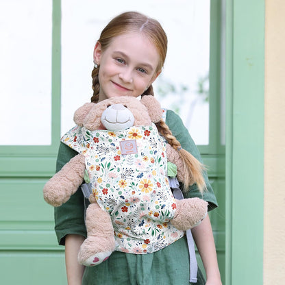 GAGAKU Doll Carrier for Kids, Toy Baby Doll Carrier, Reborn Dolls Carrier Toy Baby Sling with Adjustable Straps, Baby Doll Accessories - Green - Camellia