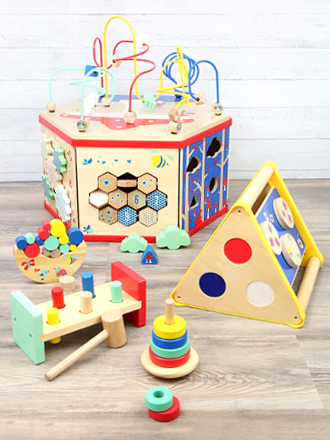 small foot wooden toys Stacking Block Balancing Game with dice Move it! Designed for Children Ages 3+