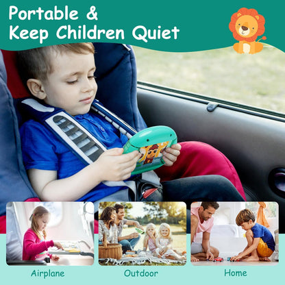 Rotating Puzzle for Kids 3 4 5 6 7 8 Year Old, 4 Puzzles in 1, Toddlers Travel, Car, Airplane, Road Trip Activities, Fine Motor Skills, Fidget, Gift for Boys & Girls Ages 3+ (Dinosaur)