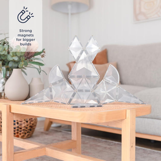 CONNETIX Magnetic Tiles Clear Shape Expansion Pack, 24 Pieces