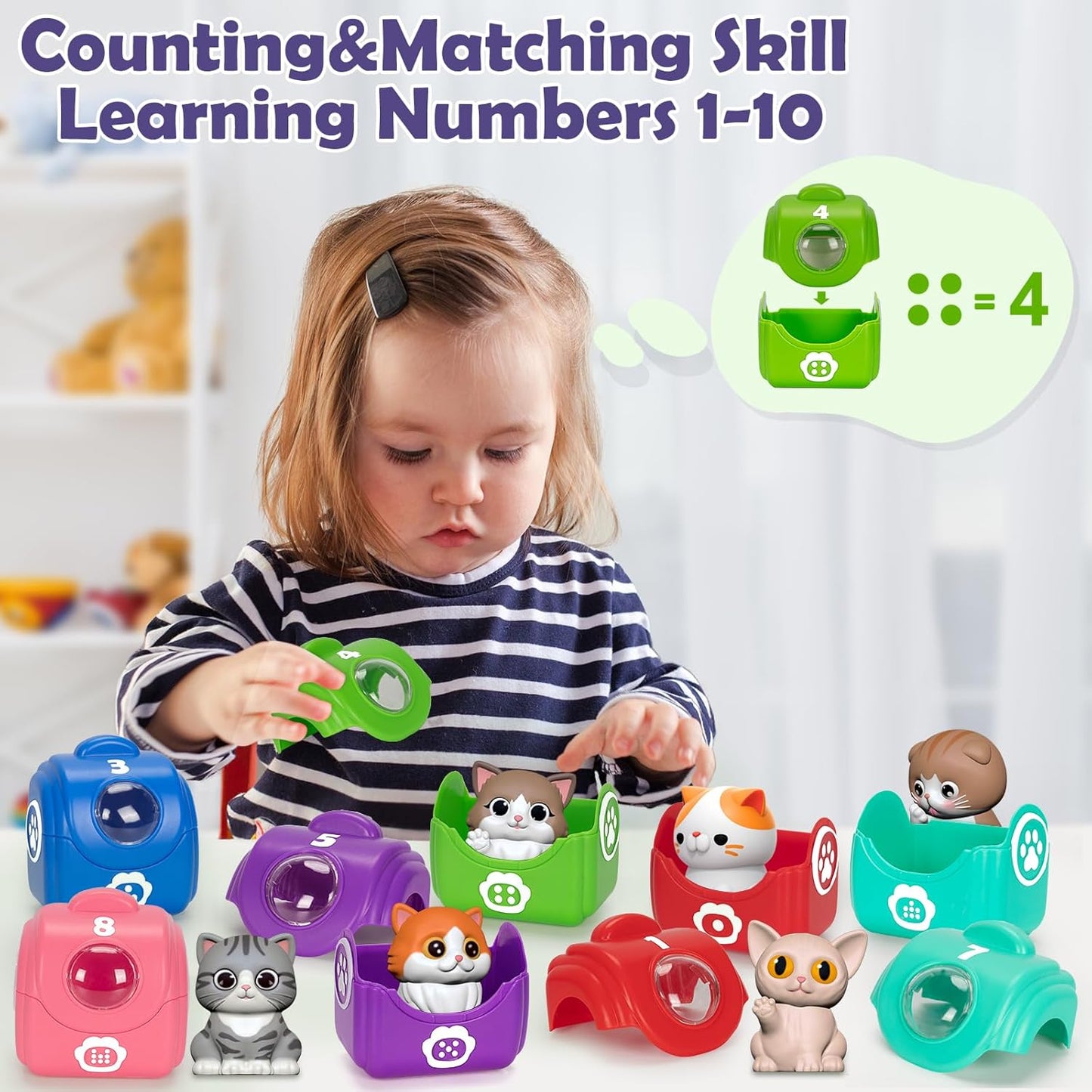 Learning Toys for 1,2,3 Year Old Toddlers, 20Pcs Farm Animals Toys Montessori Counting, Matching & Sorting Fine Motor Games, Christmas Birthday Easter Gift for Baby Boys Girls Age 12-18 Months