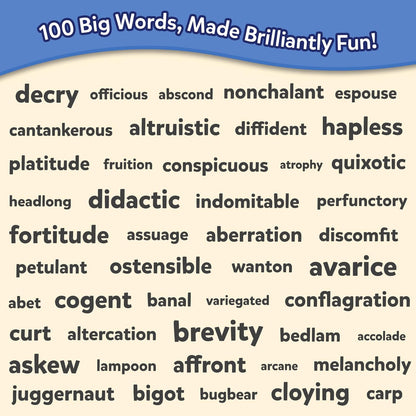 Skillmatics Vocabulary Flash Cards for Kids - Learn 100 Words with Wordplay, Visuals, & Soundplay, Educational Gift for Ages 8, 9, 10 & Up, Screen-Free Language Game