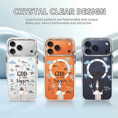 for iPhone 17 Pro Max Case [Compatible with Magsafe],Girls Women Clear Magnetic Case Silicone Shockproof Protective Cover with Pattern Colorful Motivational Letters