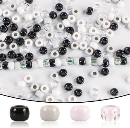 2000 Pcs Multi-Colored Glitter Pony Beads, 6x9mm, Round, Acrylic, Loose Beads, Perfect for Bracelets, Jewelry Making, Crafts