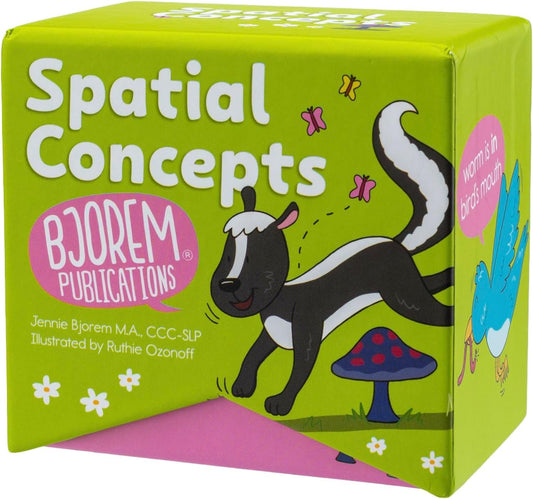 Bjorem Speech® Spatial Concepts Deck – Expanded & Redesigned Edition | Learning Cards for Teaching Prepositions & Location Words to Kids | 62 Story-Based Visual Cards