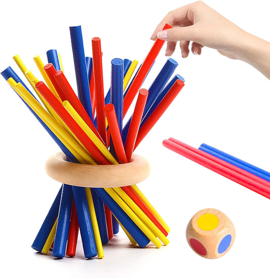 Wanheart Balance & Fun Wooden Stick Toys Family Game for Kids, Adults & Seniors – Enhances Coordination, Focus & Patience Training – Perfect for Family Gatherings, Parties & Travel