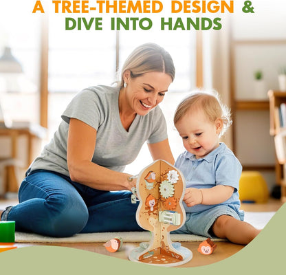 Joyreal Wooden Activity Cube - 11-in-1 Montessori Toys for 1+ Year Old Boys & Girls, Early Developmental Learning Toys for Toddlers and Kids, Ideal 1st Birthday Gift Toys for Baby(Animal Theme)