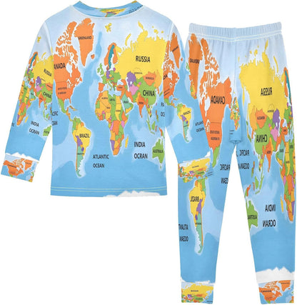ALAZA Shark Starfish Palm Tree 2 Piece Pajama Set Long Sleeve Top and Pants Sleepwear Unisex - Colors B