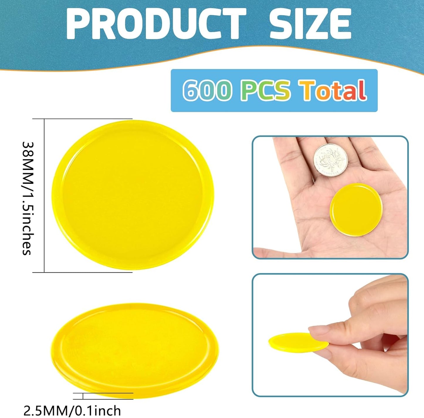 Coopay 1 1/2 Inches Plastic Poker Chips Learning Counters Disks Bingo Chip Counting Discs Markers for Math Practice and Poker Card Game Tokens, Teaching Rewards, 200 Pieces (White)