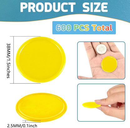 Coopay 1 1/2 Inches Plastic Poker Chips Learning Counters Disks Bingo Chip Counting Discs Markers for Math Practice and Poker Card Game Tokens, Teaching Rewards, 200 Pieces (White)
