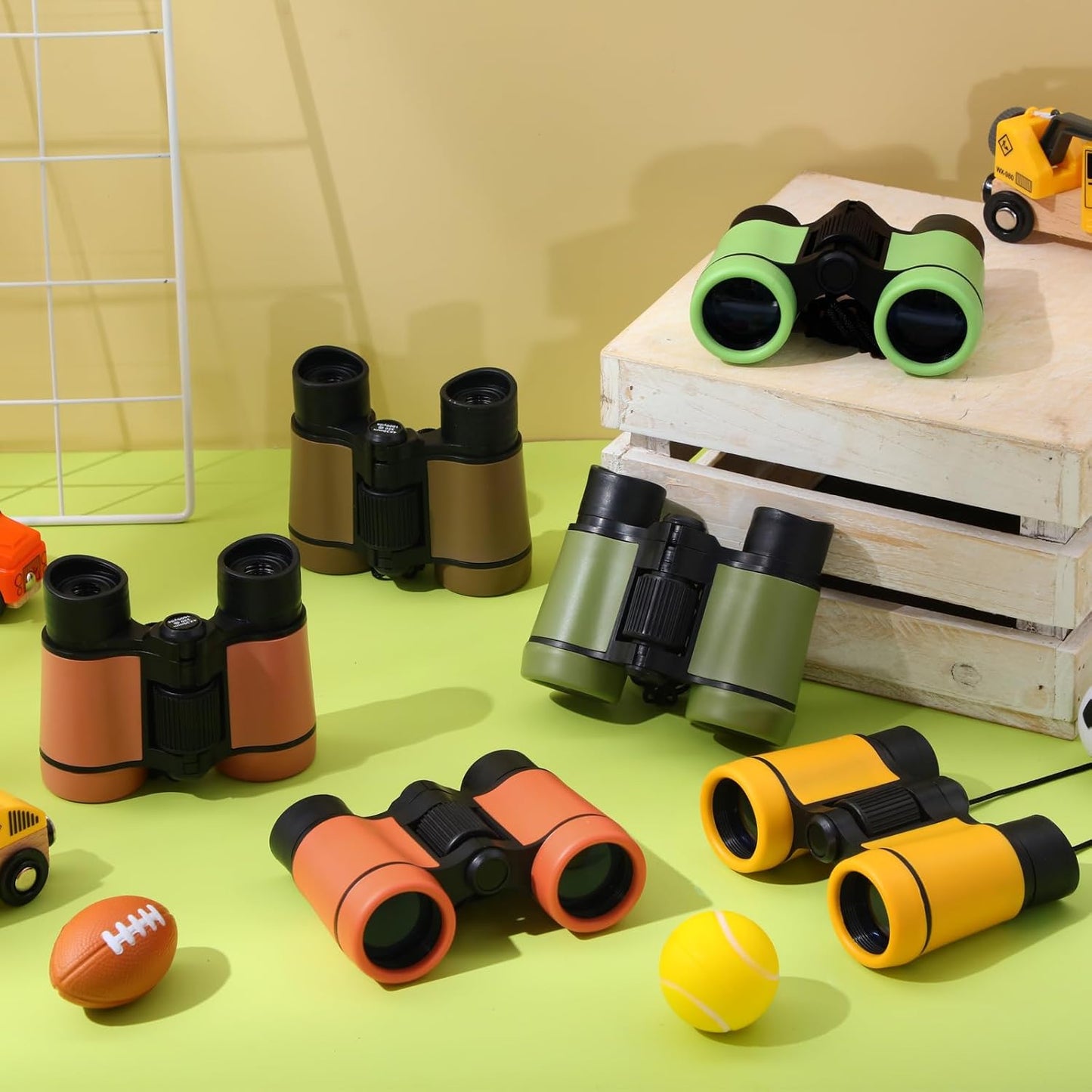 Foilswirl 12 Pack Kid Binoculars Shockproof Mini Compact Binoculars Toys for Girls Boys Small Folding Telescope for Bird Watching Educational Learning Camping Birthday Gifts